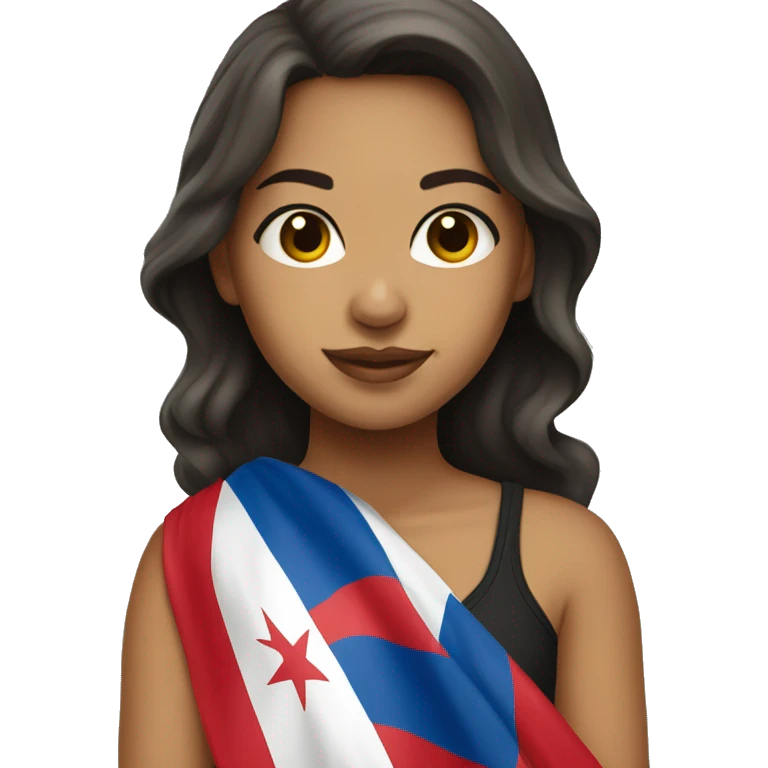Latina girl with puerto Rico flag emoji