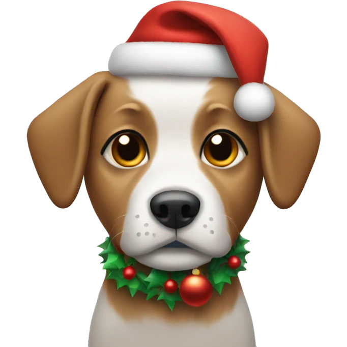 Dog wearing Christmas  emoji