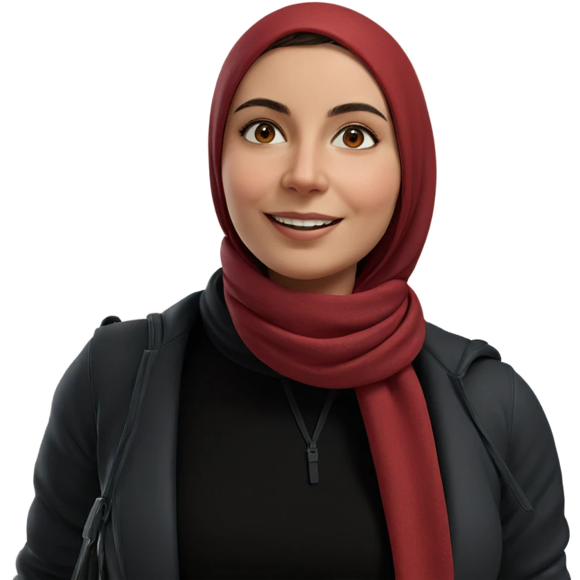 smiling girl in red scarf emoji