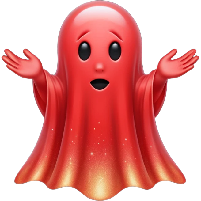 red glitter ghost style emoji