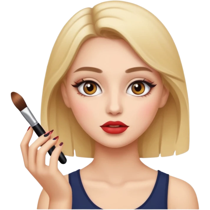 Girl doing Make up emoji
