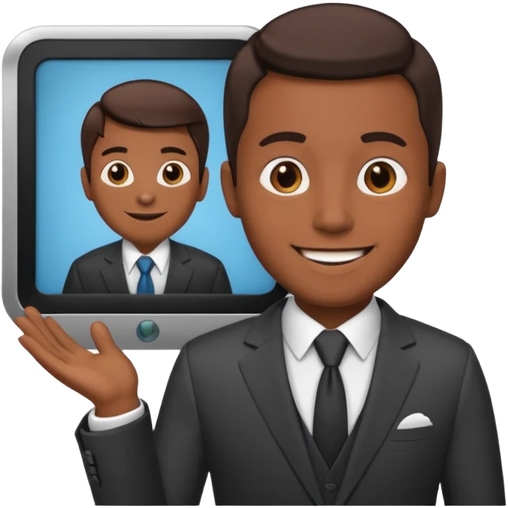 a man making a slideshow presentation emoji