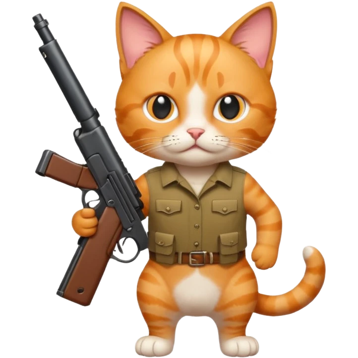 Cat with a gun emoji
