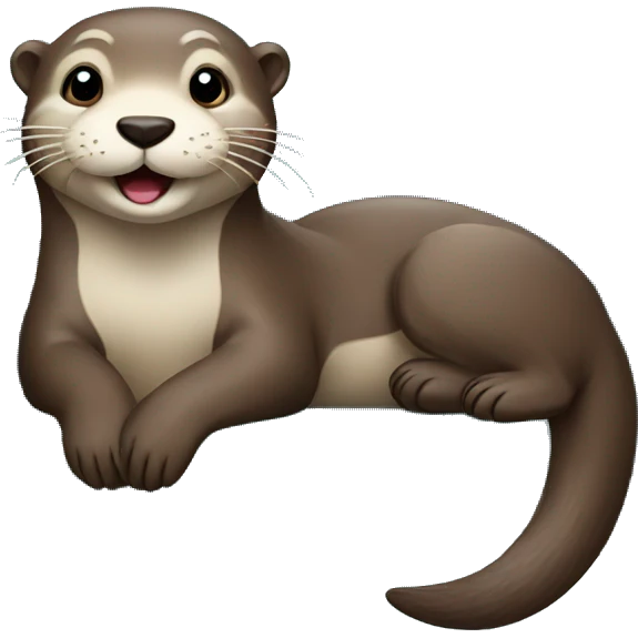 happy otter chilling on a blue couch emoji