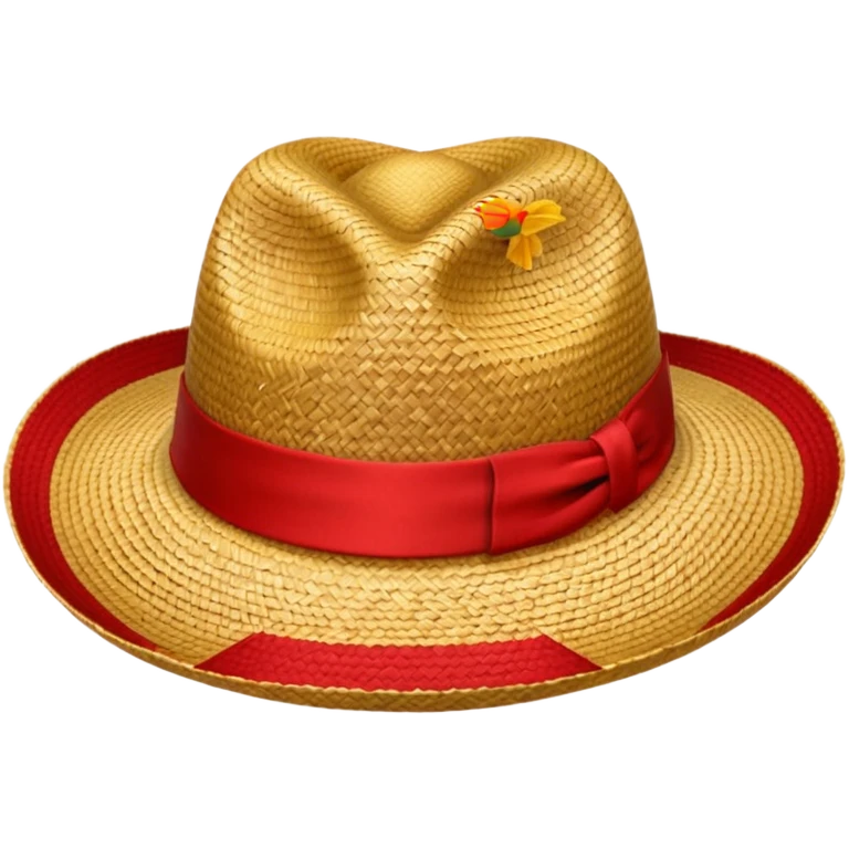 Chapeau de paille avec bande rouge emoji
