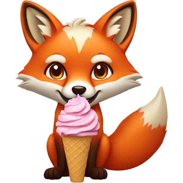 fox eating ice cream  emoji