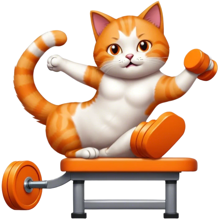 Cat benchpress emoji