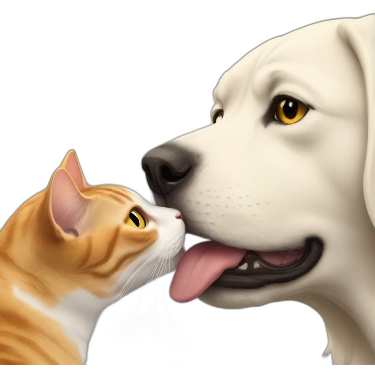 Cat sniffing dogs back emoji