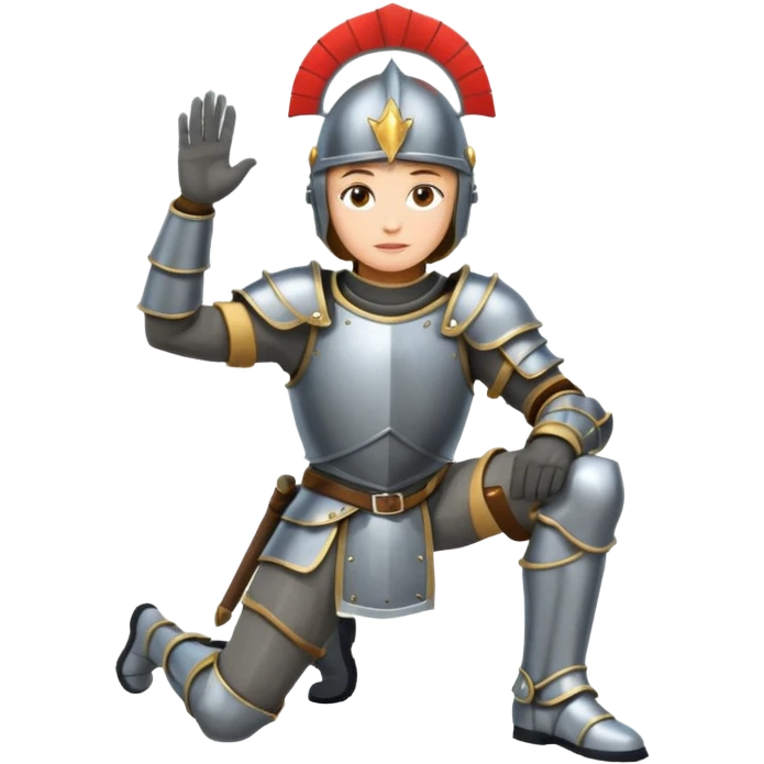 chevalier avec un genoux sur le sol comme pour saluer sa reine emoji