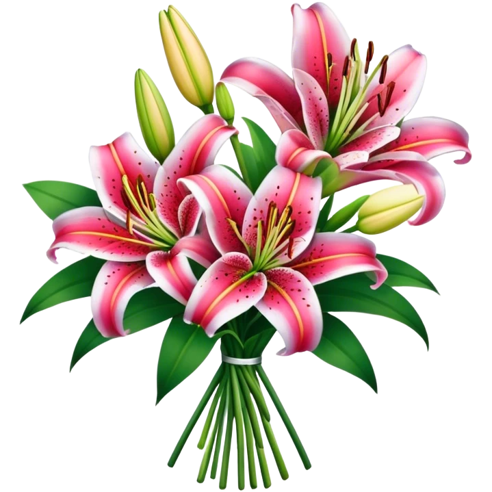 Lily stargazer flower bouquet  emoji
