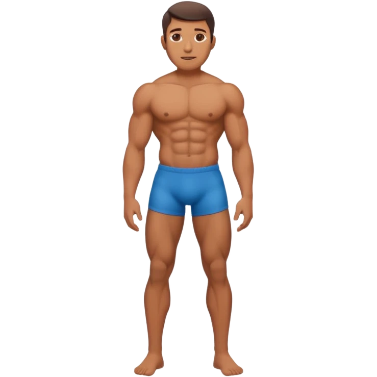 Naked man with penis between legs emoji