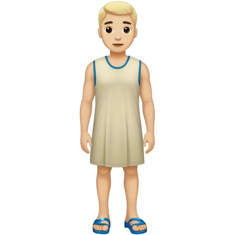 Man in a dress and siren crocs emoji