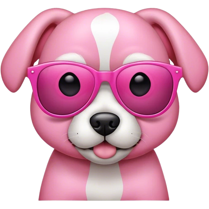Pink dog with sunglasses  emoji