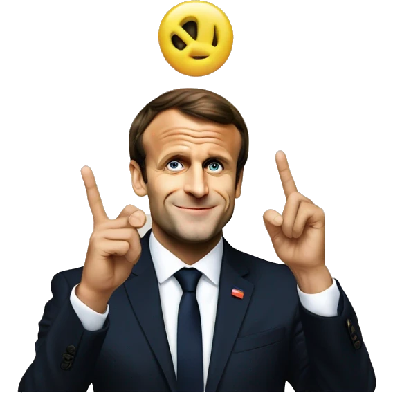 emmanuel macron making a peace sign emoji
