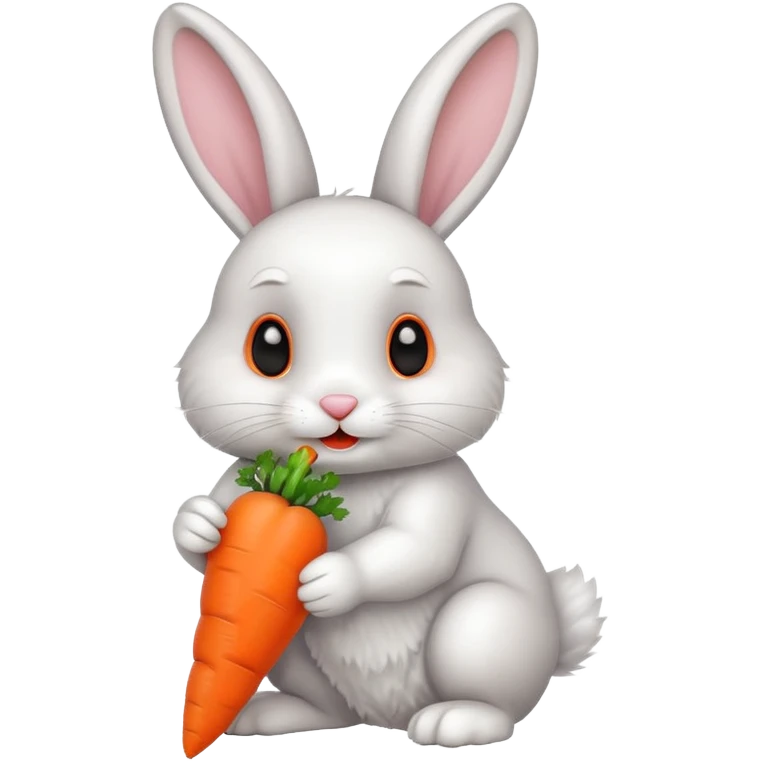 A bunny eating a carrot  emoji