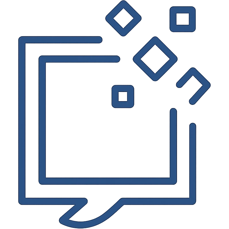 geometric logo with a frame being deconstructed or expanded, conveying out-of-the-box thinking and innovation for a tech SaaS brand, clean and modern, no text emoji