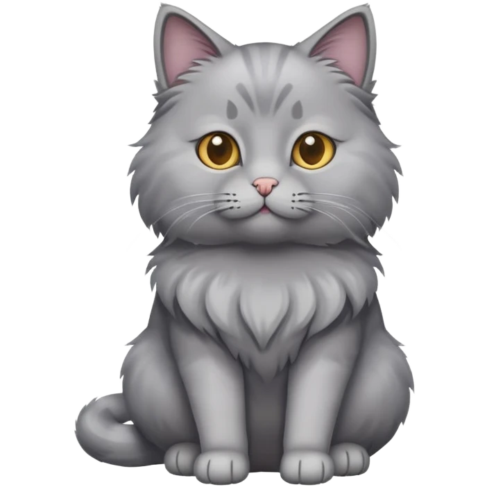 gray cat sitting full body emoji