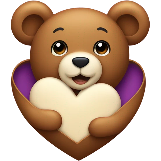 Large Heart with small with teddy bear emoji