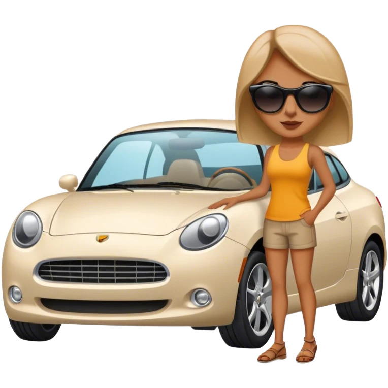 A woman with a car  emoji