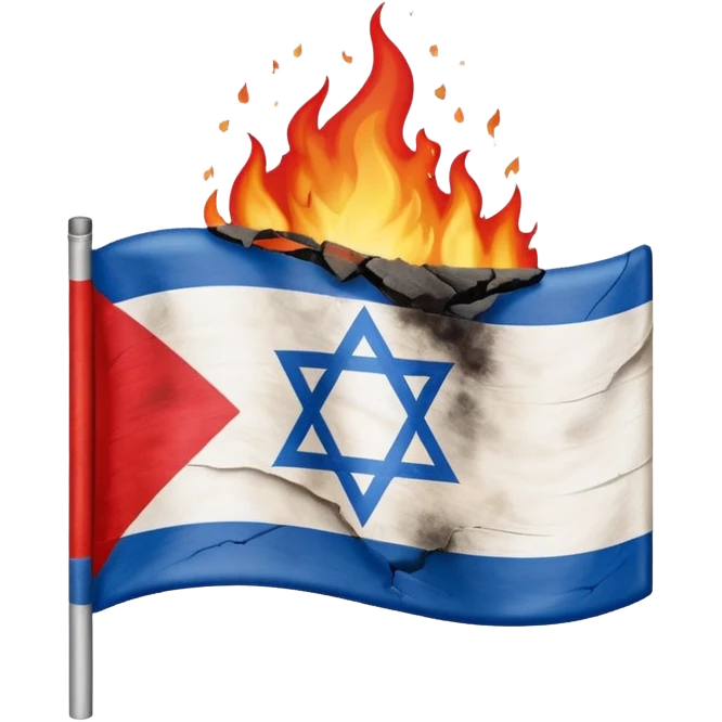 Burning israel flag emoji