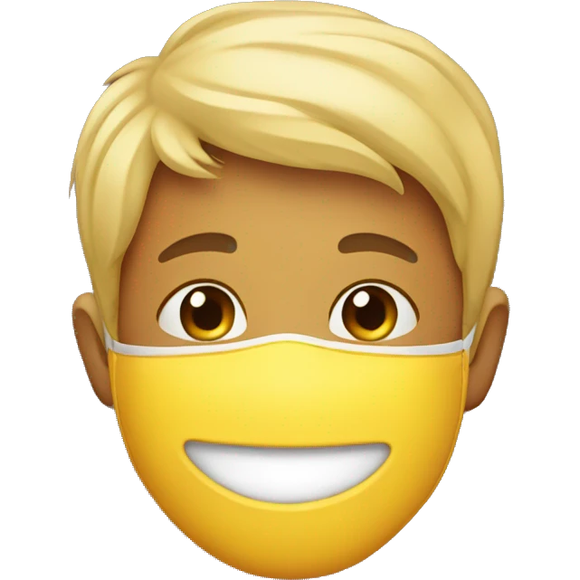 smiling boy with mask emoji
