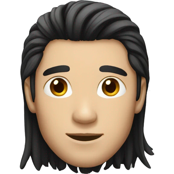 Male long black Hair emoji