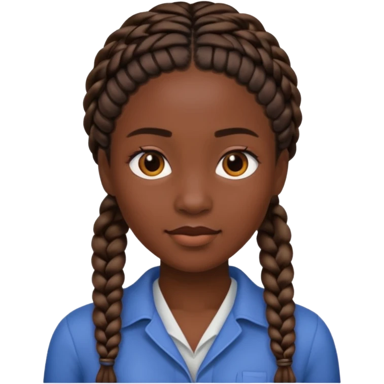 Dark skin and braids  emoji