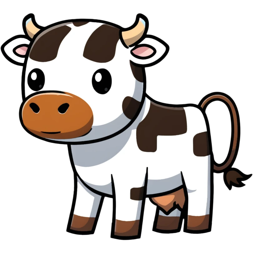 square-shaped brown Minecraft cow emoji