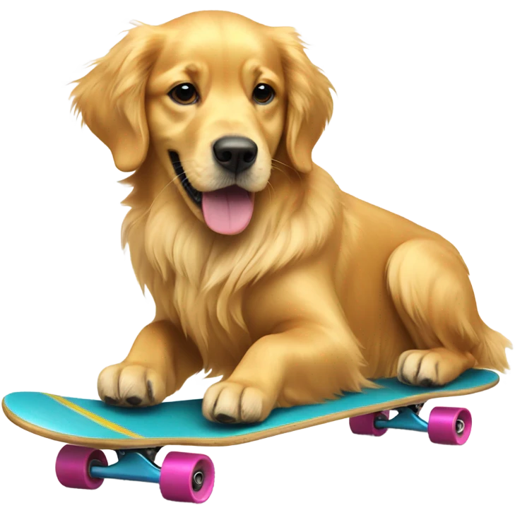 Golden retriever on a skateboard emoji