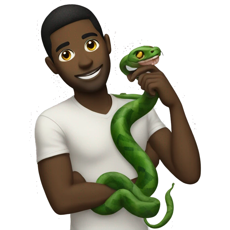 Black gay with snake emoji