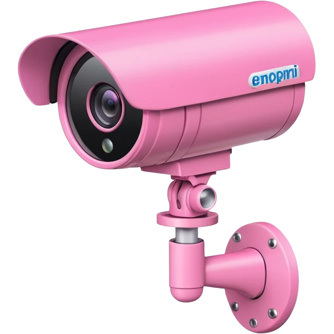 Security Camera pink with stickers 812 emoji