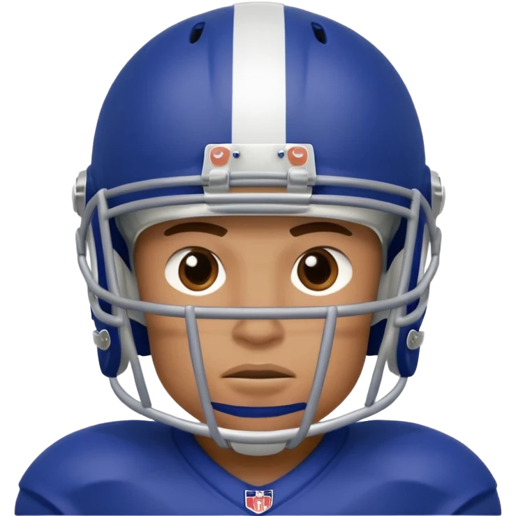 College football player helmet in deep royal blue color add face emoji