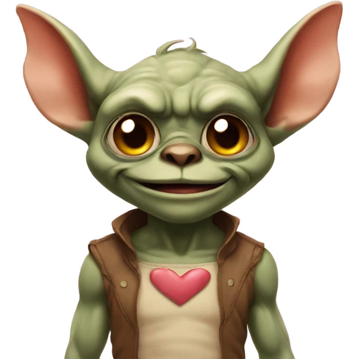 Gremlin with heart eyes emoji