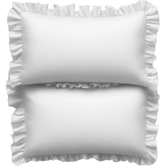 3 white pillows with ruffles different sizes emoji