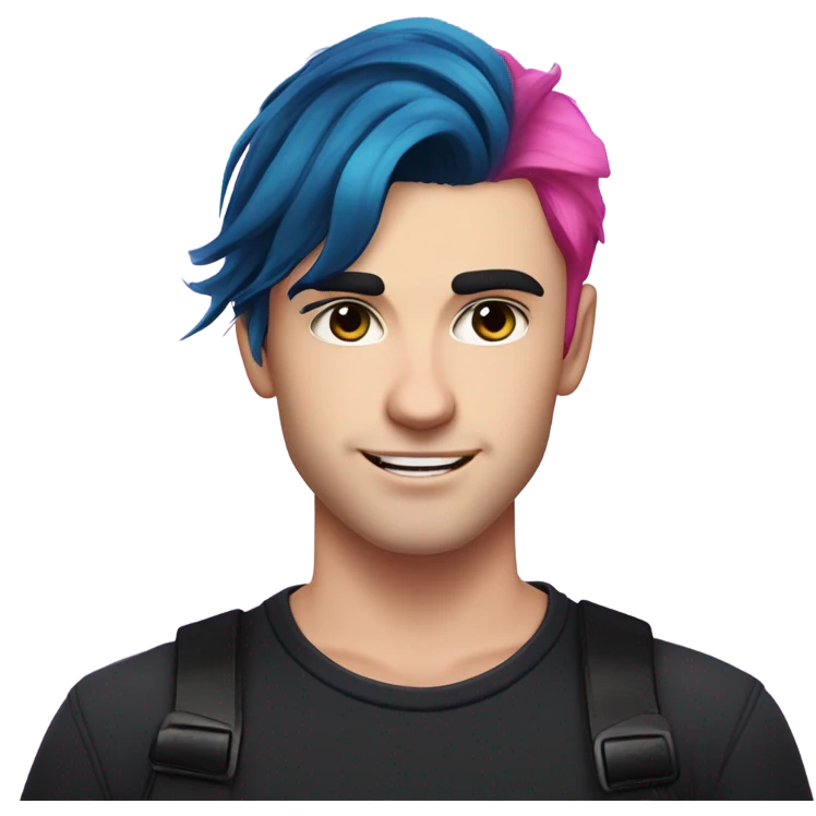 An pale emo guy with a pink haired gf emoji