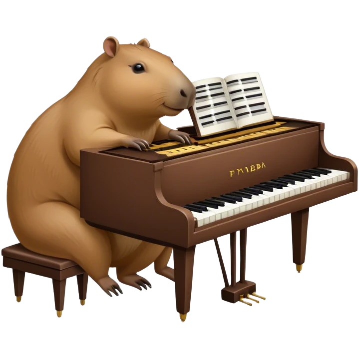 capybara plyaing piano emoji
