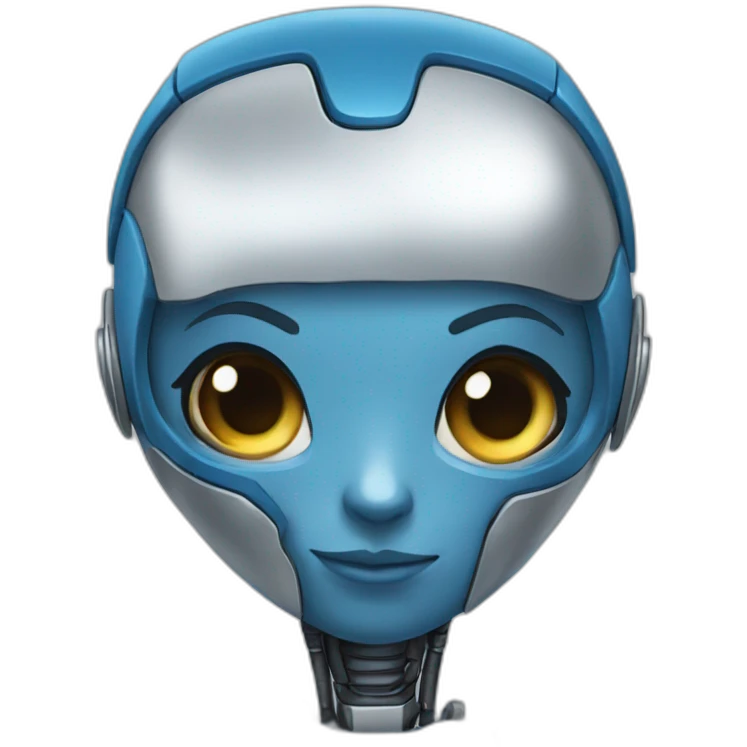 robot pelo azul emoji