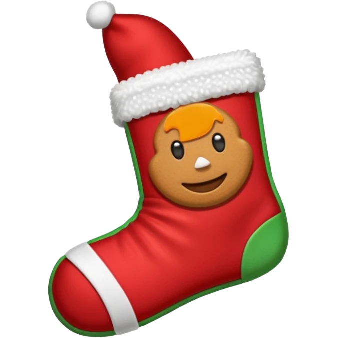 gingerbread cookie in red chrismas sock shape emoji