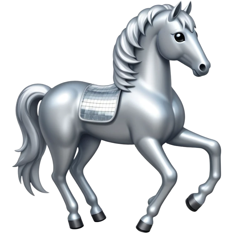 Silver disco horse emoji