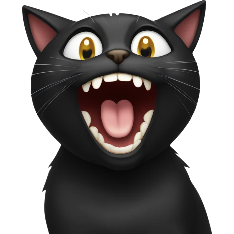 Black cat laughing emoji