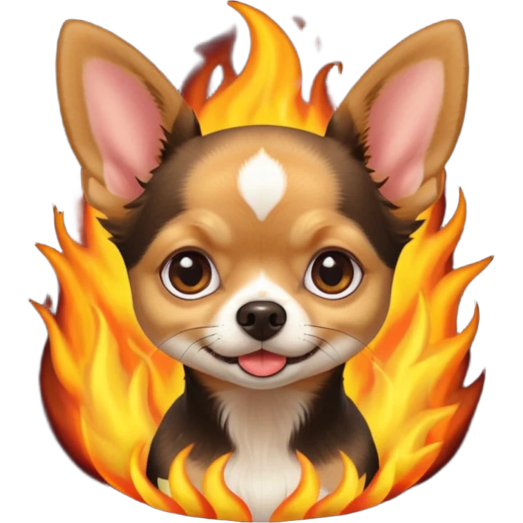 Chihuahua noir marron et feu  daisy emoji