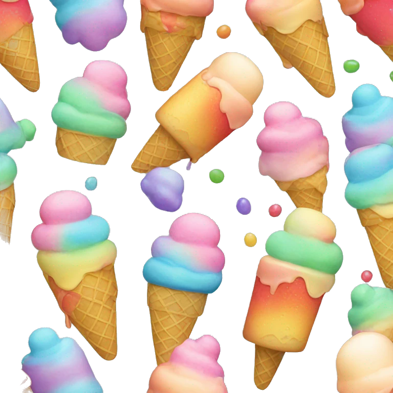 Rainbow ice cream emoji