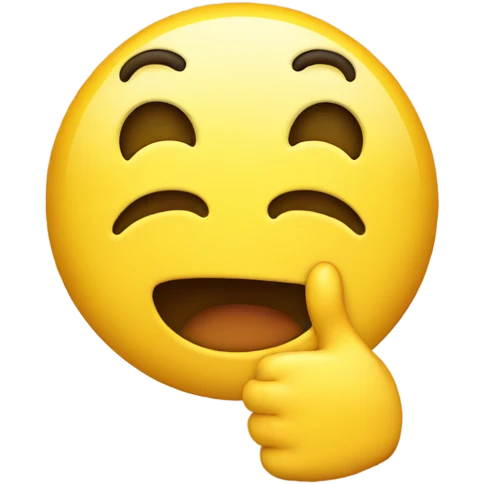 Basic yellow emoji drooling with two thumbs up emoji