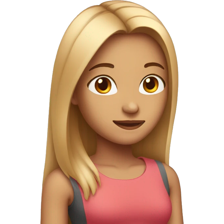 Girl with waist length straight hair over her shoulder  emoji