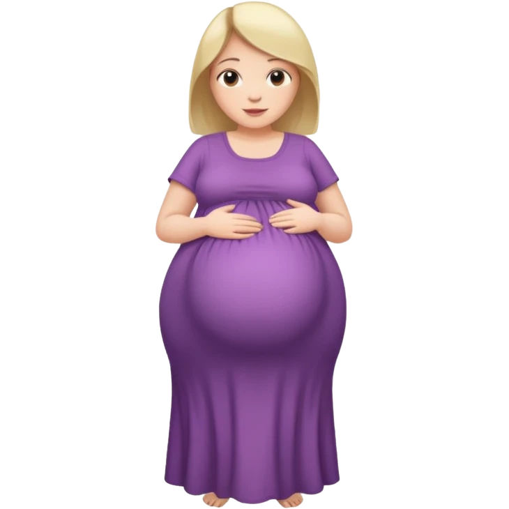 heavily pregnant woman with extra large belly emoji