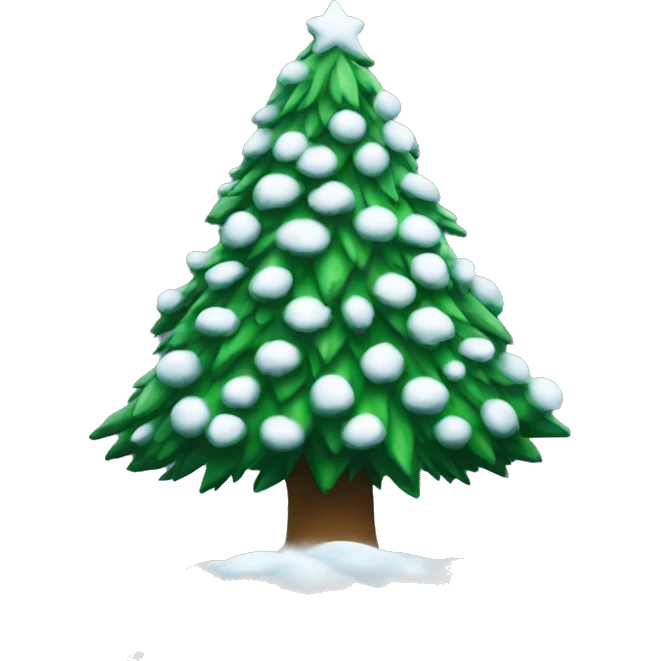 a christmas tree covered in snow emoji