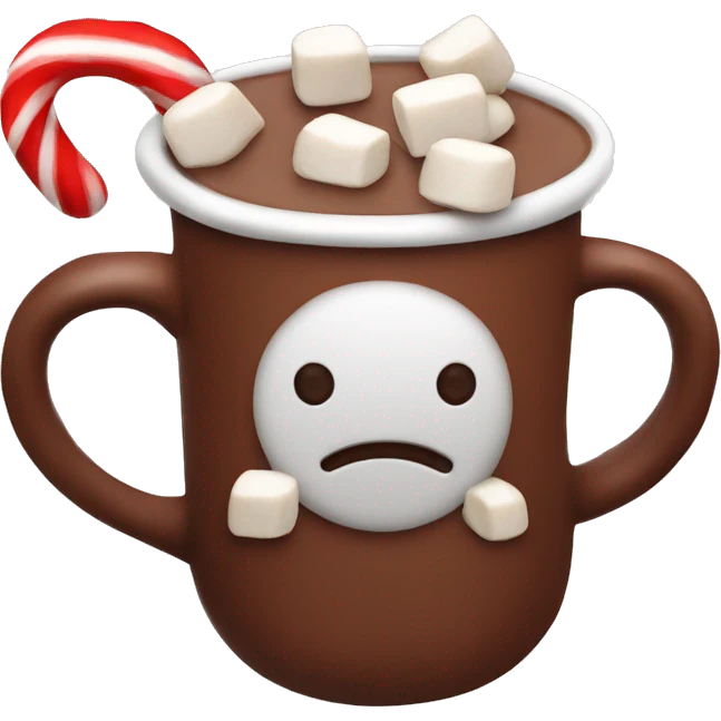 Hot chocolate with marshmallows Christmas themed in red emoji