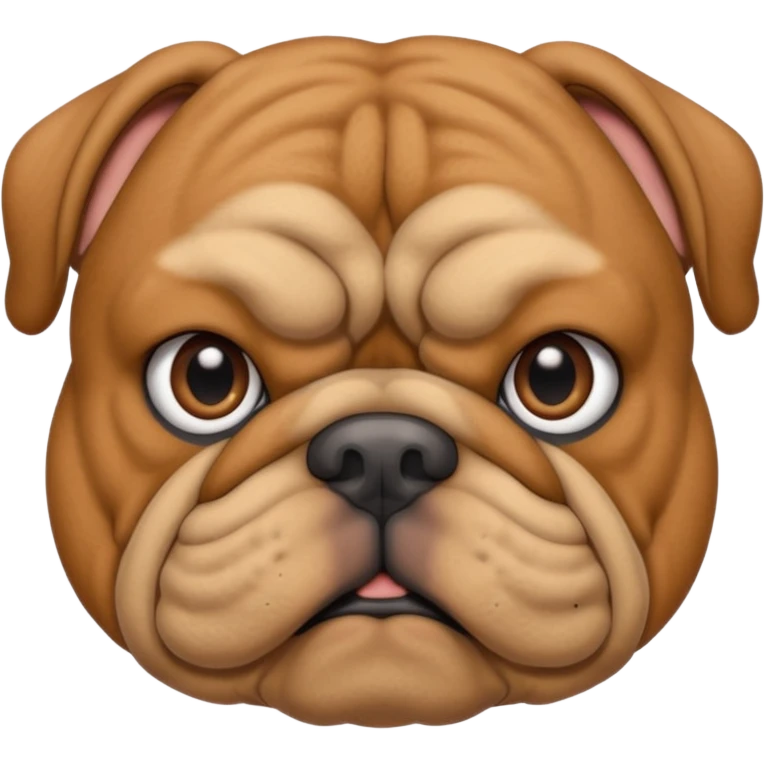 light brown bulldog facing forwards, head and shoulders emoji