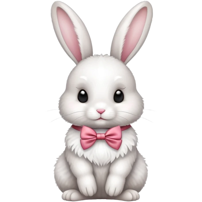 cute rabbit with bow tie, bunny with decorative ribbon emoji