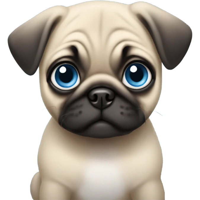 Baby pug with big blue eyes  emoji